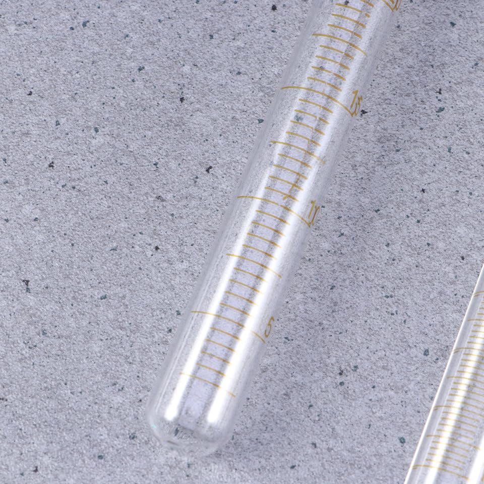 Graduated Glass Test Tubes with Screw Caps 4 Sizes 10ml 15ml 20ml 30ml Sample Storage Tube Set for Liquid Measuring Use 6.10 in