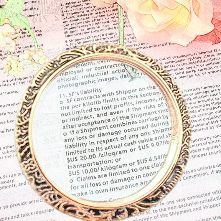 YYHSND 10X Magnifying Glass Necklace Magnifier Necklace Pendant Optical Magnifier with Chain Necklace for Library, Reading, Zooming and Jewelry (Color : Gold) - color: Gold