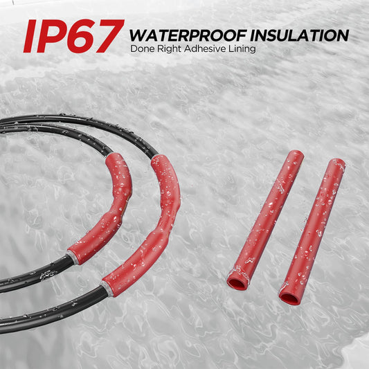 5:1 Heat Shrink Tubing Kit 365 PCS, Industry-Leading 5:1 Ratio Shrink Wrap Tubing Adhesive Lined, Heat Shrink Wire Connectors, Marine Grade Dual Wall, Waterproof Electrical Wire Tube Connectors - color: Black Red