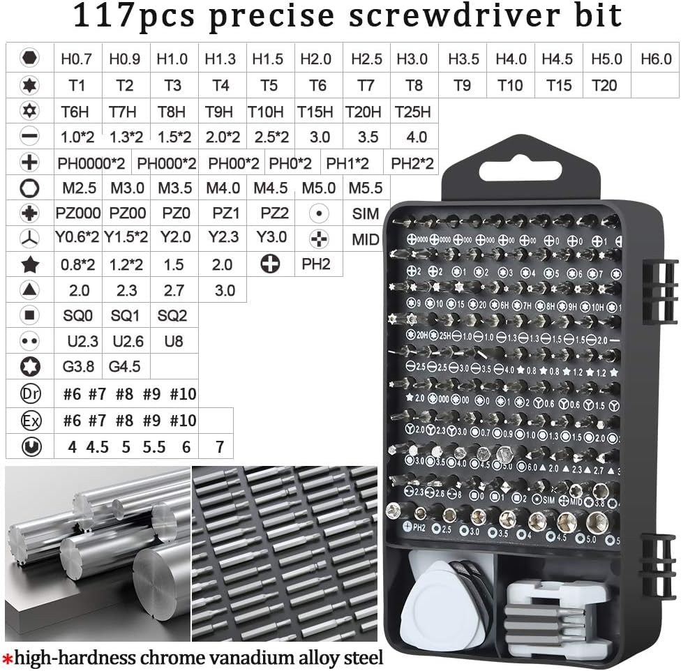 LIFEGOO Precision Screwdriver Set 138 in 1 Small Magnetic Screwdriver Set with Case, Electronic Repair Tool Kit for Computer, Laptop, iPhone, Cellphone Macbook, PC, PS5, Watch Camera Electronic - color: Black, size: 138 in 1