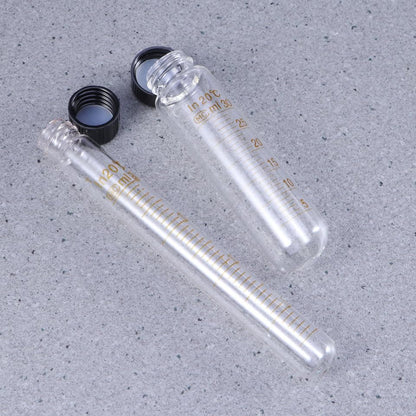 Graduated Glass Test Tubes with Screw Caps 4 Sizes 10ml 15ml 20ml 30ml Sample Storage Tube Set for Liquid Measuring Use 6.10 in