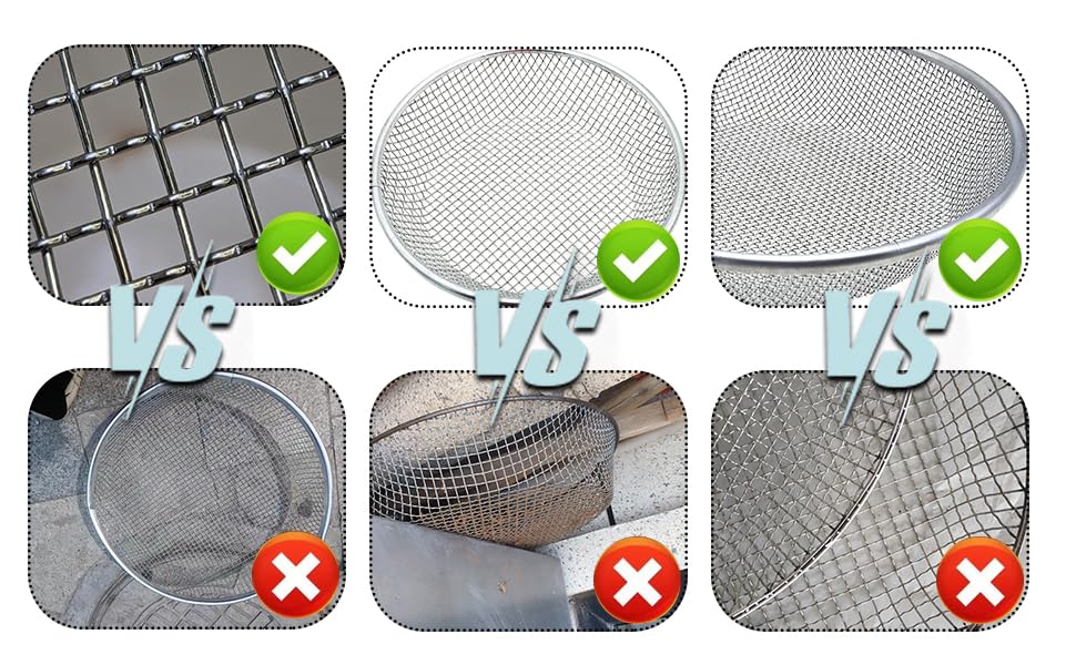 17''Soil Sifter for Gardening, Heavy Duty Rock Sifter,Fits Wheelbarrow Compost Sifter Dirt Sifter,Captures Dirt Rocks Sawdust - color: 2PCS Large 17''