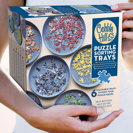 Cobble Hill Puzzle Sorting Trays - 6 Stackable Trays for Sorting and Sifting Puzzle Pieces