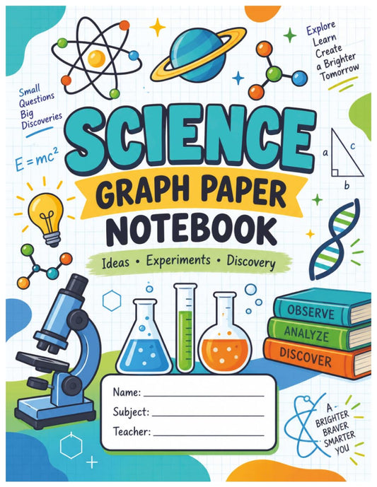 Curious Minds Science Graph Paper Notebook: 100 Pages of 1 cm Grid Paper for Science Class, Experiments, Graphing, Lab Notes, STEM Projects, Diagrams, and Data