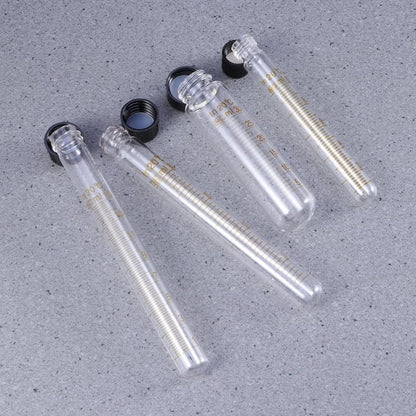 Graduated Glass Test Tubes with Screw Caps 4 Sizes 10ml 15ml 20ml 30ml Sample Storage Tube Set for Liquid Measuring Use 6.10 in