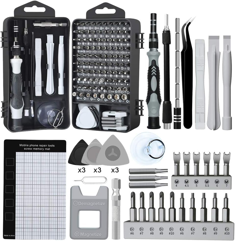 LIFEGOO Precision Screwdriver Set 138 in 1 Small Magnetic Screwdriver Set with Case, Electronic Repair Tool Kit for Computer, Laptop, iPhone, Cellphone Macbook, PC, PS5, Watch Camera Electronic - color: Black, size: 138 in 1