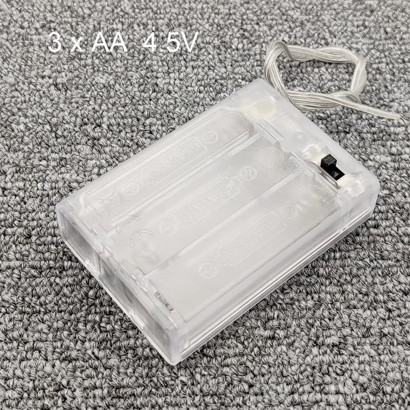 4PCS AA LED String Battery Holder and Screws,3 x 1.5V 3Slot AA Battery Holder and Switch for LED String Light DIY or Fixing - color: Style-B