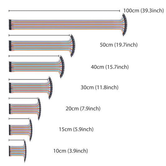 120pcs 30cm Dupont Wire Female to Female Breadboard Jumper Wires 11.8 inch 1pin-1pin 2.54mm Connector Multicolored Ribbon Cables DIY Wires Length 10 15 20 30 40 50 100cm Optional - color: 120pcs Female to Female, size: 11.8 inch (30cm)