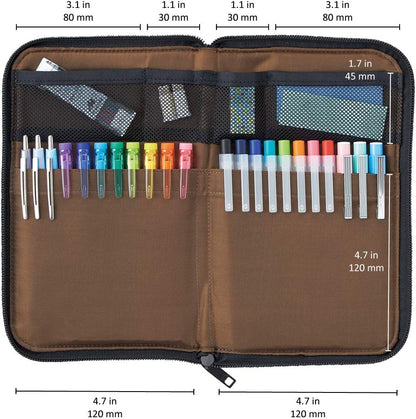 LIHIT LAB Slim Pen/Pencil Pouch, Wide, 0.7 × 5.5 × 8.5 Inches, Indigo (A7653-11) - color: Indigo, size: 0.7 × 5.5 × 8.5 Inches