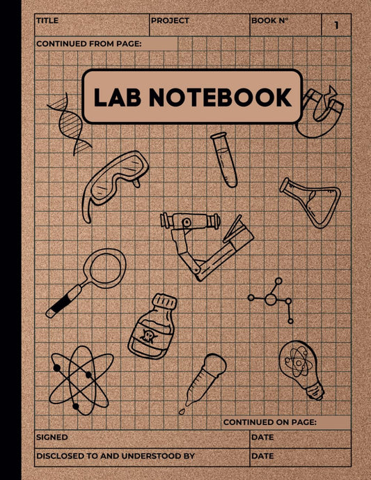 Lab Notebook: Quad Ruled Science Laboratory Book | 120 Numbered Grid Pages with Table of Contents | Ideal for Organic Chemistry, Physics, and Biology Students | Size 8.5x11.
